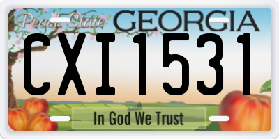 GA license plate CXI1531