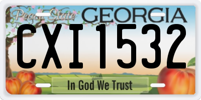 GA license plate CXI1532