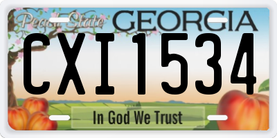 GA license plate CXI1534