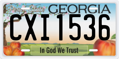GA license plate CXI1536