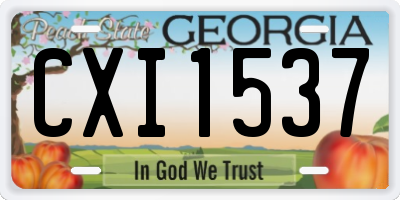GA license plate CXI1537