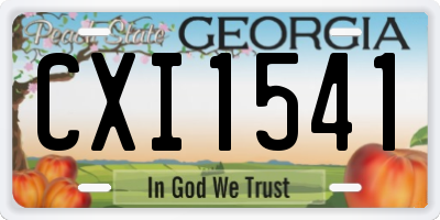 GA license plate CXI1541