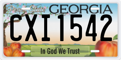 GA license plate CXI1542