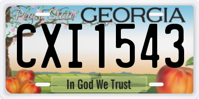 GA license plate CXI1543