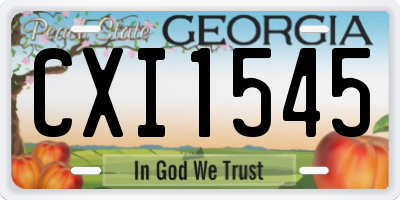GA license plate CXI1545
