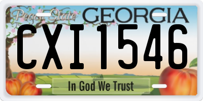 GA license plate CXI1546