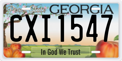 GA license plate CXI1547