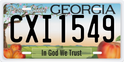 GA license plate CXI1549