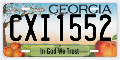 GA license plate CXI1552