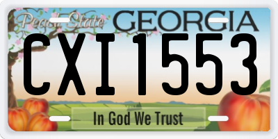GA license plate CXI1553