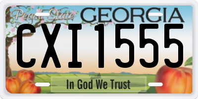 GA license plate CXI1555