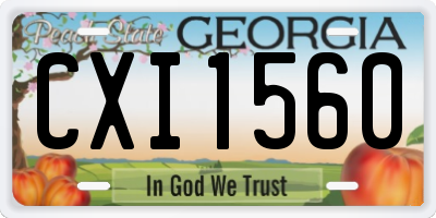 GA license plate CXI1560