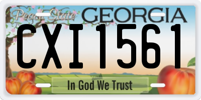 GA license plate CXI1561