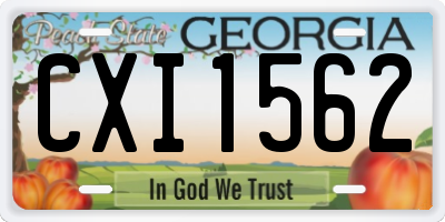 GA license plate CXI1562