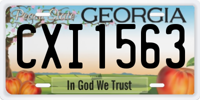 GA license plate CXI1563