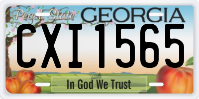 GA license plate CXI1565