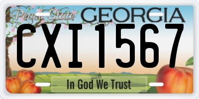 GA license plate CXI1567