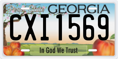 GA license plate CXI1569