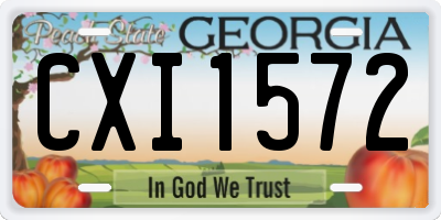 GA license plate CXI1572