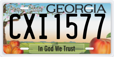 GA license plate CXI1577