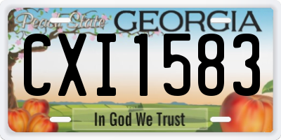 GA license plate CXI1583