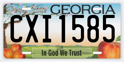 GA license plate CXI1585