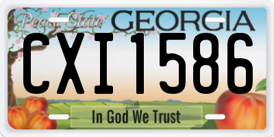 GA license plate CXI1586