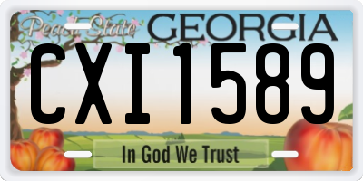 GA license plate CXI1589