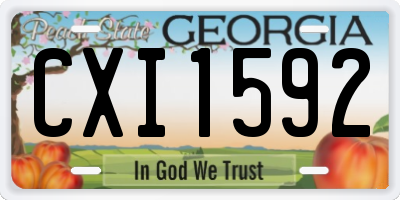 GA license plate CXI1592