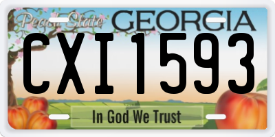 GA license plate CXI1593