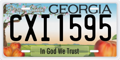 GA license plate CXI1595