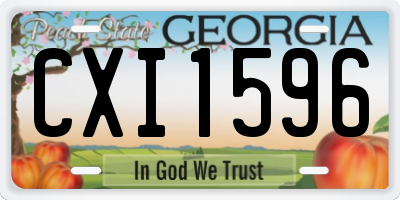 GA license plate CXI1596