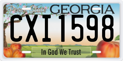 GA license plate CXI1598