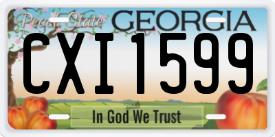 GA license plate CXI1599