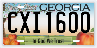 GA license plate CXI1600