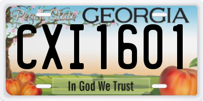 GA license plate CXI1601
