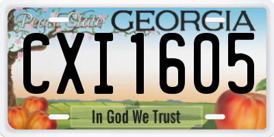 GA license plate CXI1605