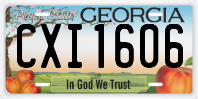 GA license plate CXI1606