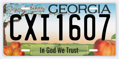 GA license plate CXI1607