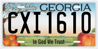 GA license plate CXI1610