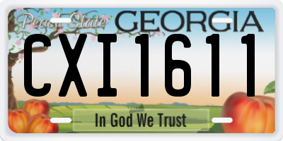 GA license plate CXI1611