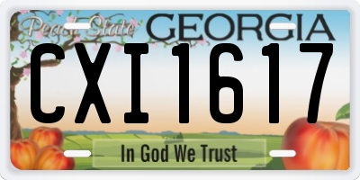 GA license plate CXI1617