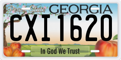 GA license plate CXI1620