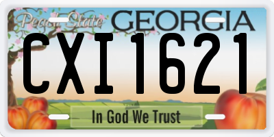 GA license plate CXI1621