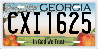 GA license plate CXI1625