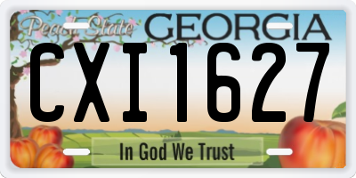 GA license plate CXI1627