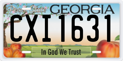 GA license plate CXI1631