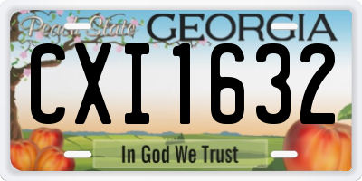 GA license plate CXI1632