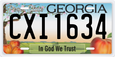 GA license plate CXI1634