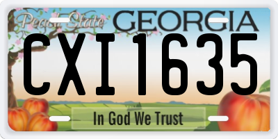 GA license plate CXI1635
